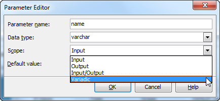 Parameter Editor: variadic parameter