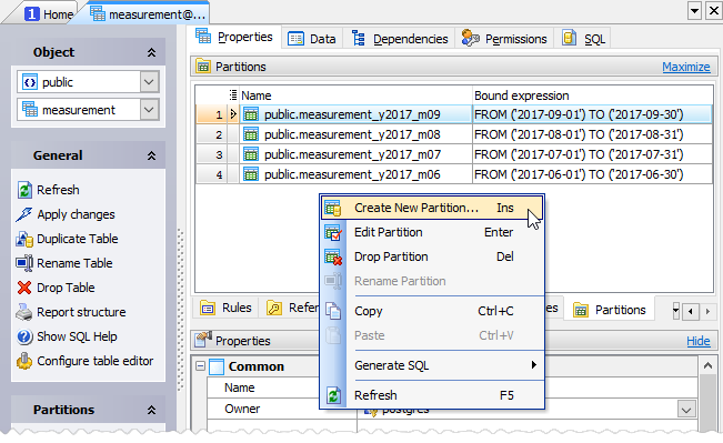 Adding a partition to an existing table