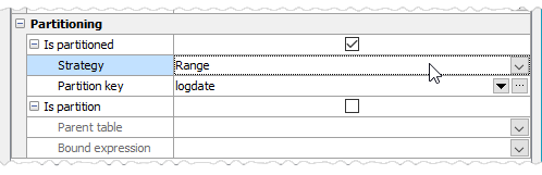 Creating a partitioned table