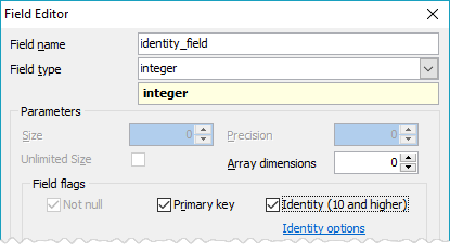 Field Editor: adding an identity column