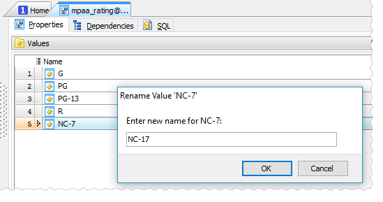 Renaming enum value