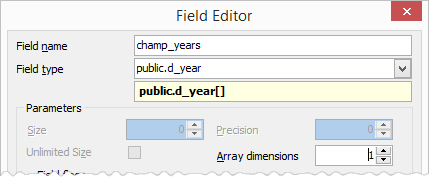 Creating an array of domain