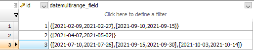 Data Grid: datemultirange column