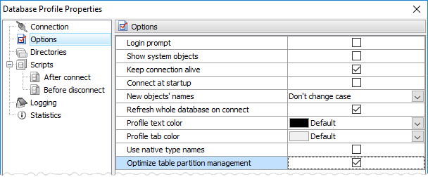 Optimize table partition management option