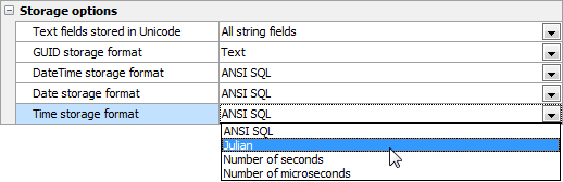 Database Profile: Storage options